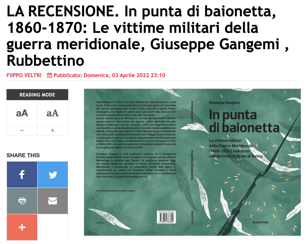 Le vittime militari della guerra meridionale