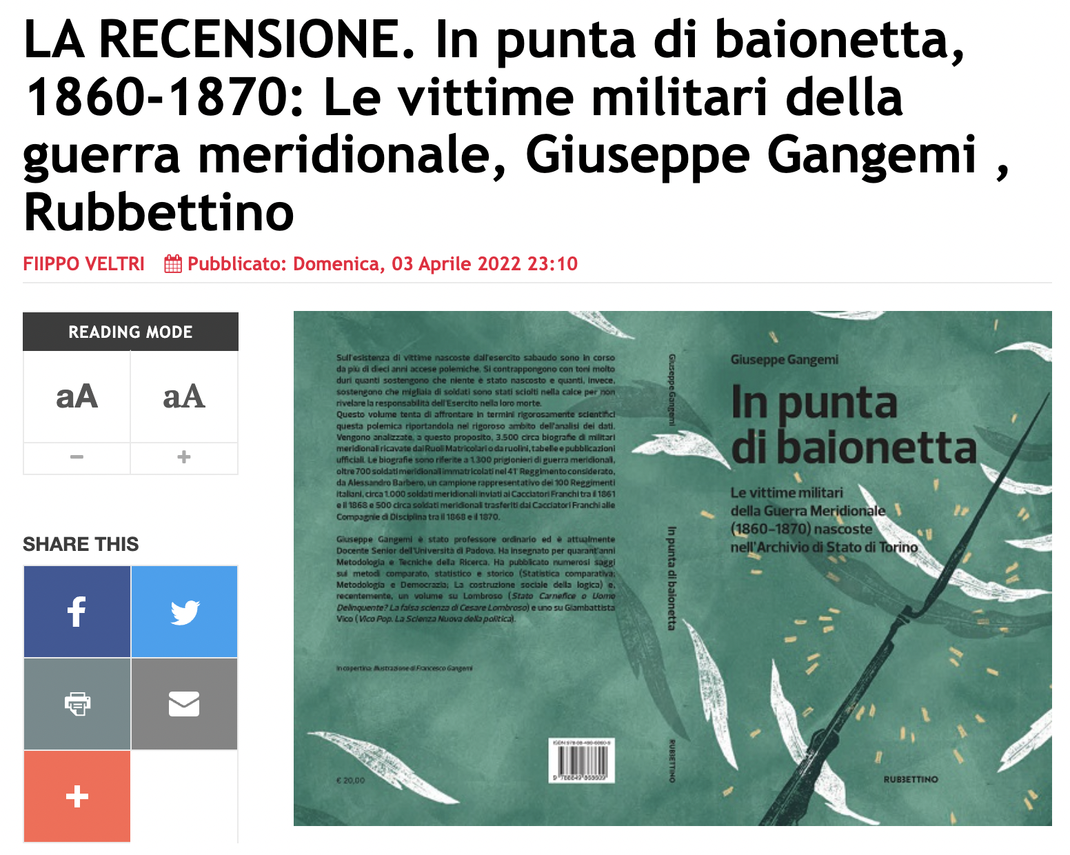 Le vittime militari della guerra meridionale